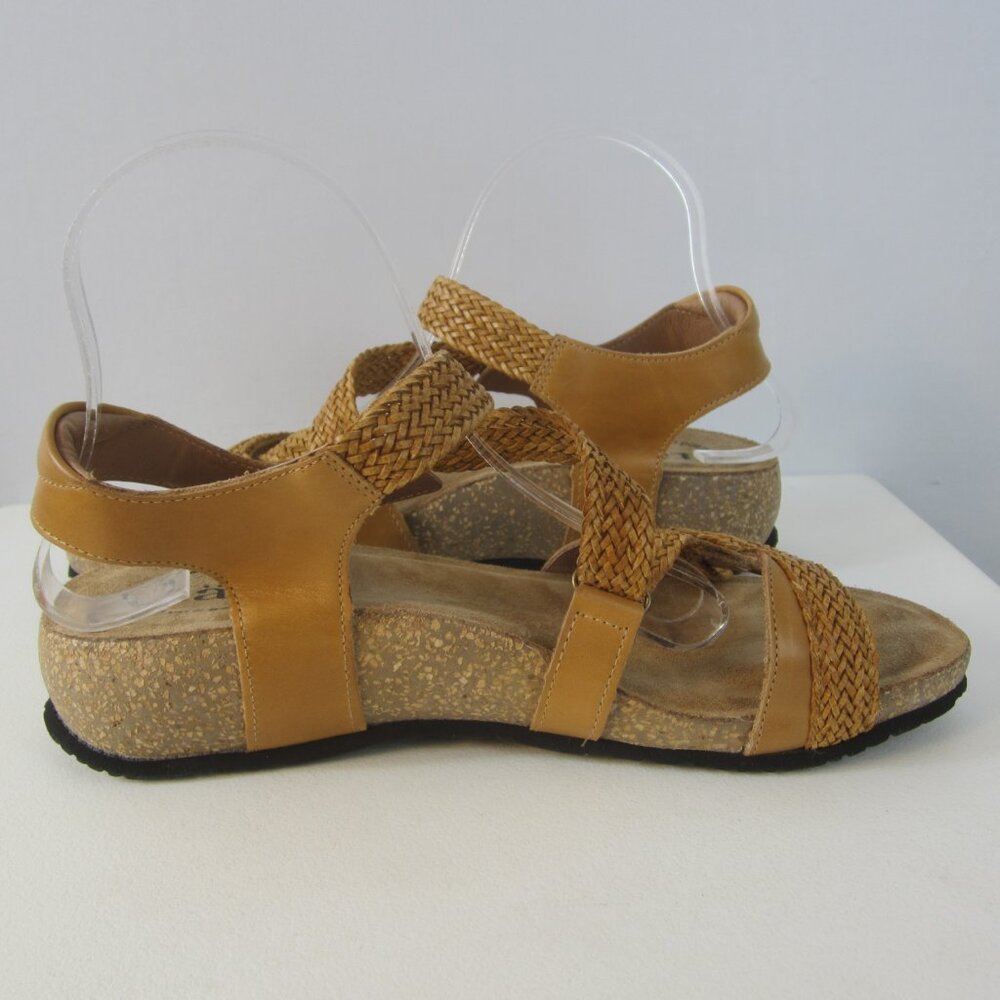 New Taos Womens 9 - 9.5 Beige Woven Leather Wedge Sandals Slide Comfort EU 40 - Picture 12 of 14